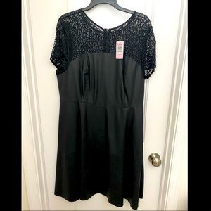 Lace and Leather Skater Dress